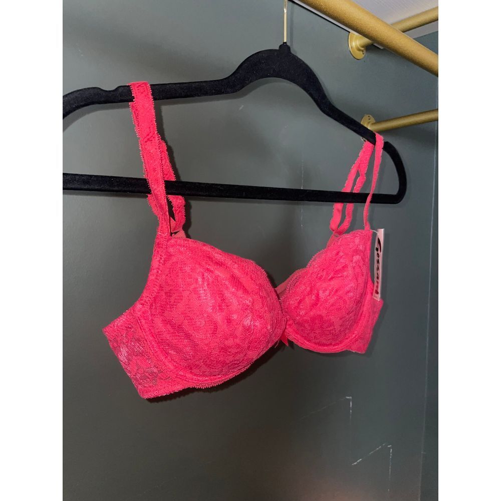 Gossard Raspberry Pink Lace Padded Underwire Bra 36B Valentines Day Lingerie NWT